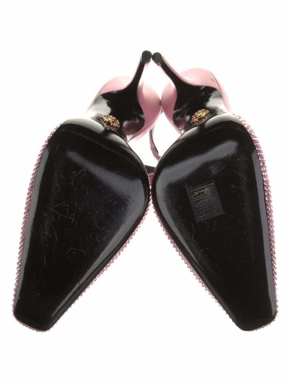 Versace Blush Pink Crystal Slingback Stiletto Heel - Picture 4 of 4
